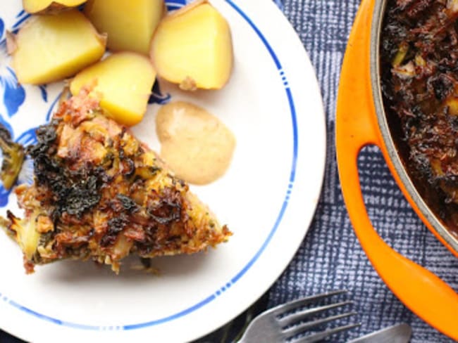 Gratin suédois de chou caramélisé et de viande hachée