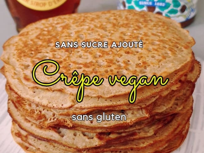 Délicieuses crêpes vegan, sans oeuf, sans sucre ajouté et sans lactose