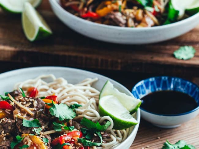 Wok de boeuf aux légumes