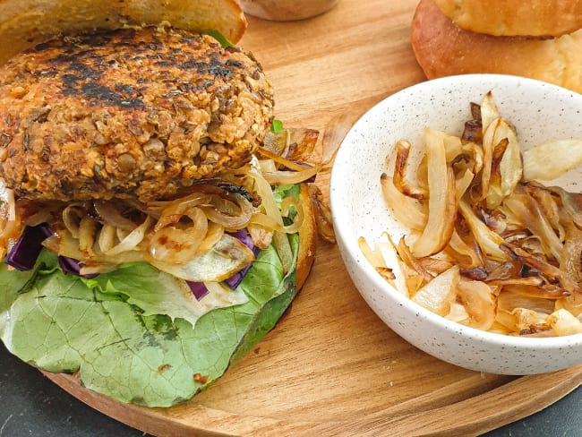 Burger vegan aux lentilles