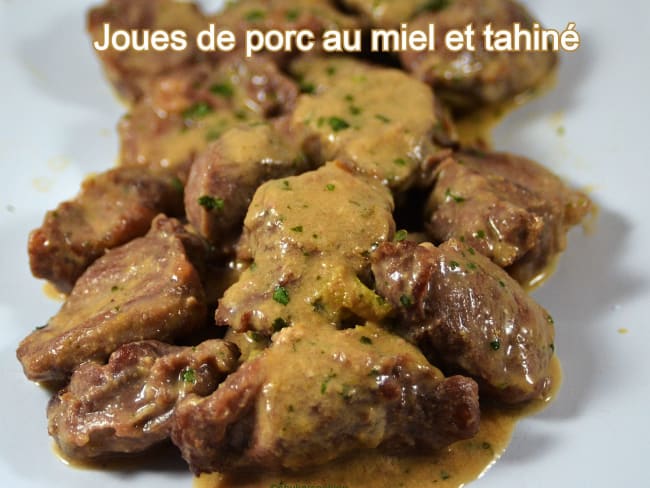 Joues de porc au miel et tahiné