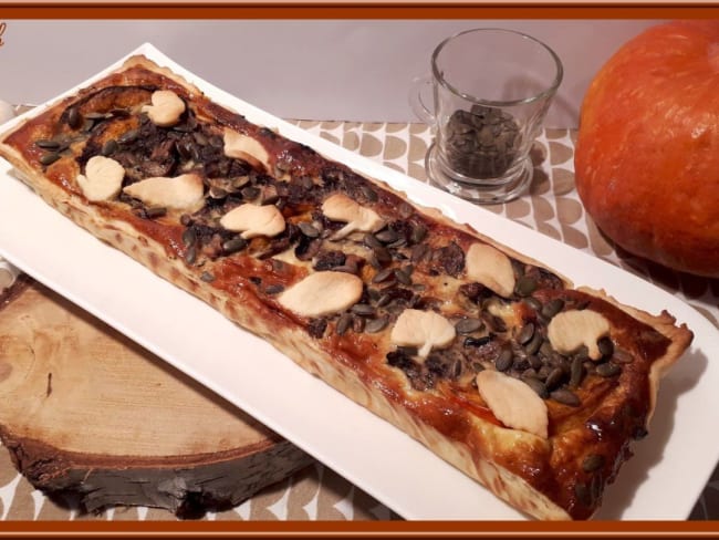 Tarte au potimarron et champignons