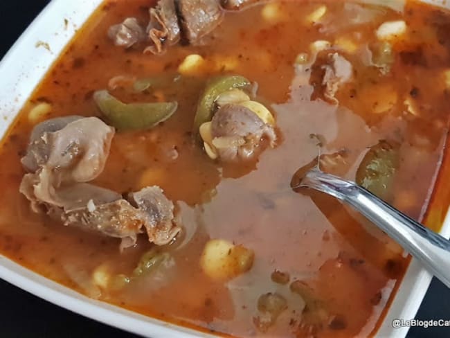 Soupe aux gésiers de volaille et graines de lupin