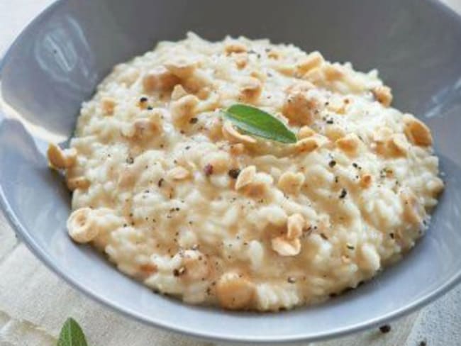 Risotto al Castelmagno : risotto au fromage et noisettes