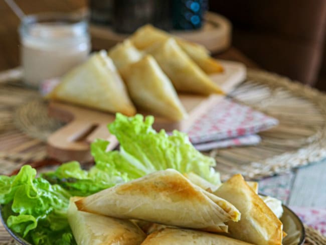 Samoussa farce aux pois chiches épicés (finger food)