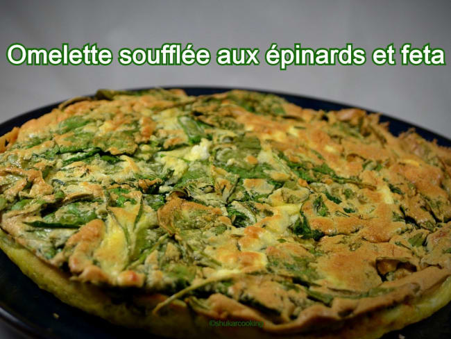 Omelette soufflée aux épinards et feta cuite au four