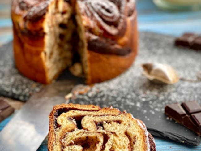 BABKA au Chocolat et Ecorces d'Oranges Confites