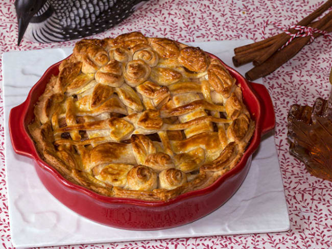 Tourte aux pommes, cannelle et sirop d'érable