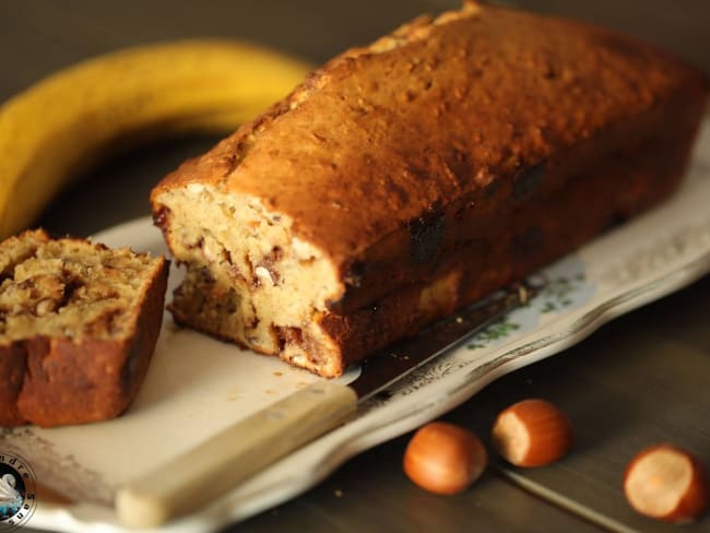 Banana bread choco noisettes aux flocons