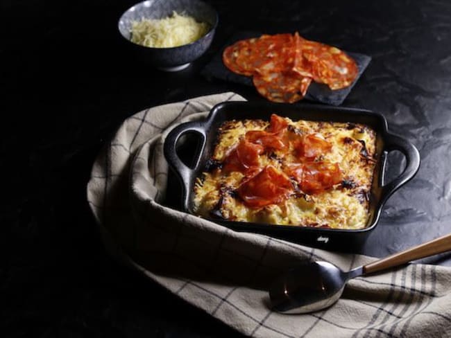 Gratin de chou-fleur curry et chorizo