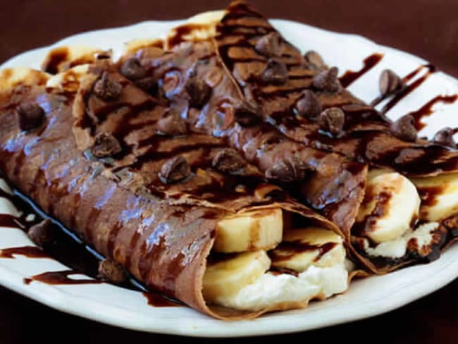 Crêpes chocolat aux bananes