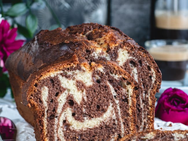 gateau marbré chocolat et vanille