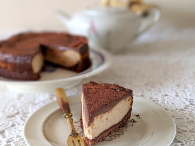 Cheesecake au chocolat et au beurre d’arachide.