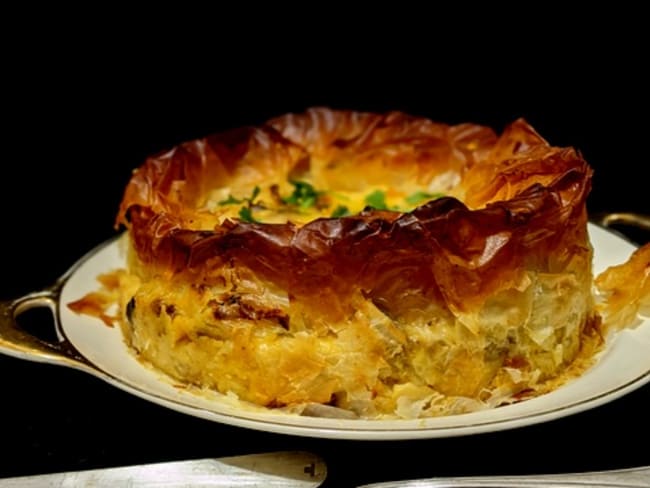 Tourte filo de chou-fleur au curry.