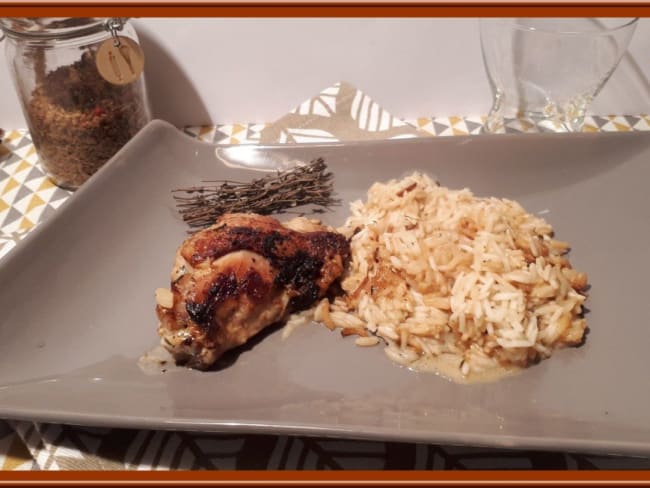 Poulet au four façon risotto