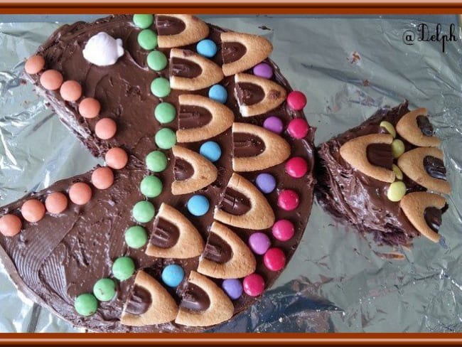 Gâteau au chocolat en forme de poisson