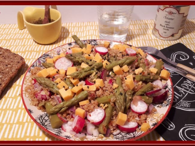 Salade de quinoa aux radis et asperges