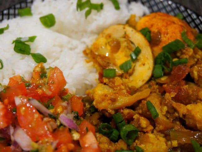 Curry d'œuf Mauricien-Rougail Dizef