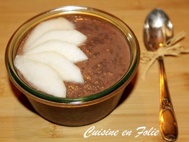 Chia pudding poire chocolat