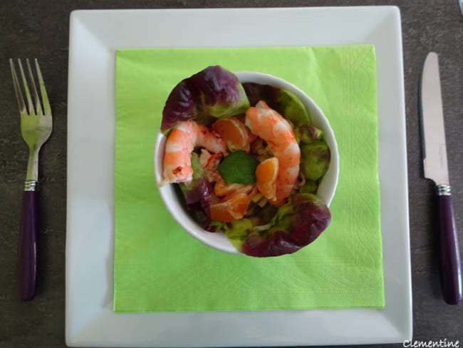 Salade anti-gaspi de moules et crevettes
