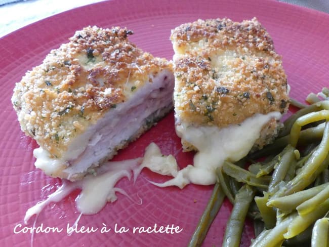 Cordon bleu au fromage à raclette, dinde et jambon cru