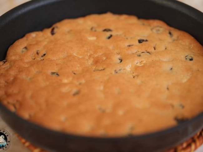 One pan cookie aux cranberries et pépites de chocolat blanc