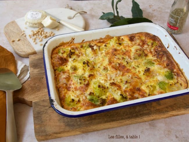 Clafoutis au chou romanesco et chèvre