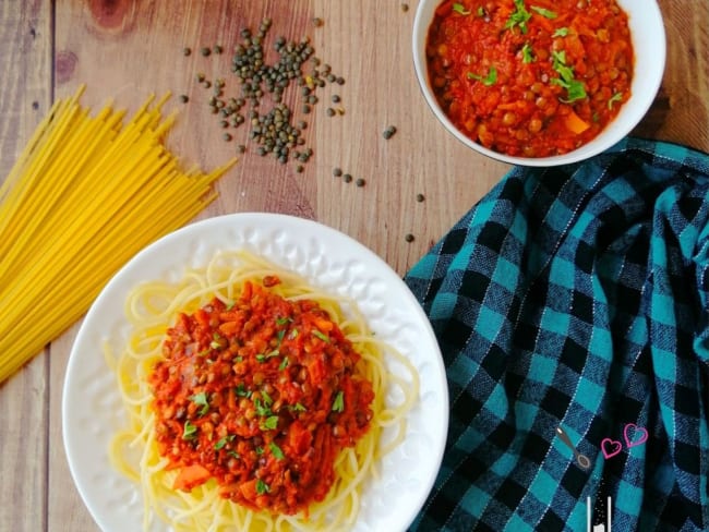 Lentilles façon bolognaise