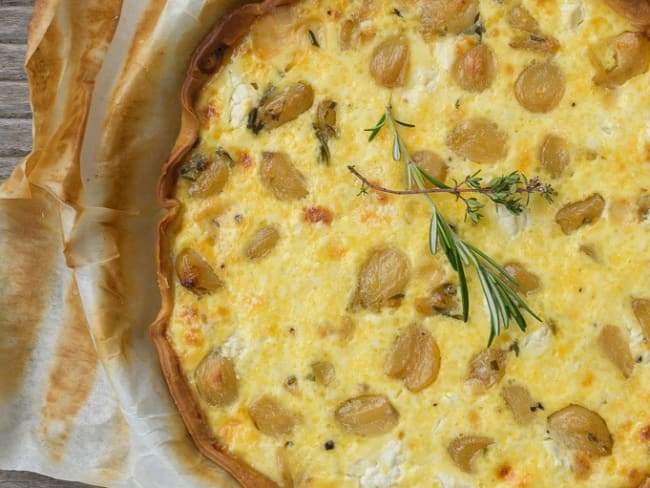 La tarte à l'ail caramélisé, d'après Yotam Ottolenghi