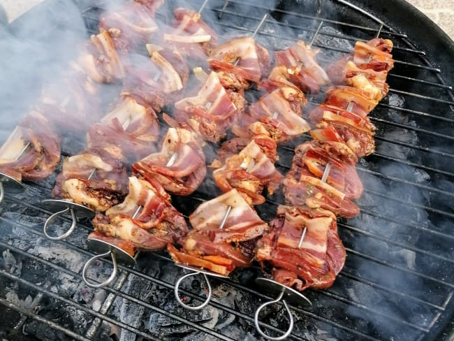 Brochettes de cœurs de canard et ventrèche au piment d’Espelette pour la fête des pères