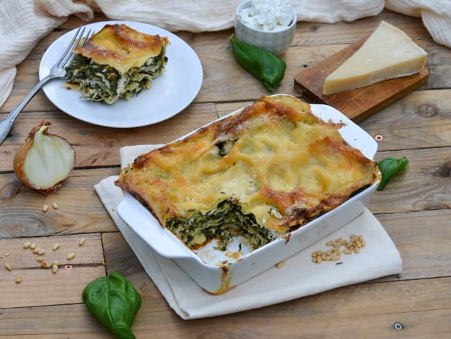 Lasagnes chèvre épinards