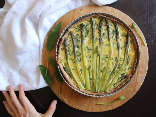 Quiche asperges et ail des ours (vegan)