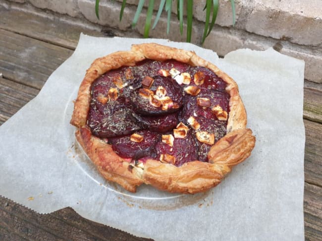 Tarte rustique betterave, feta, zaatar et miel