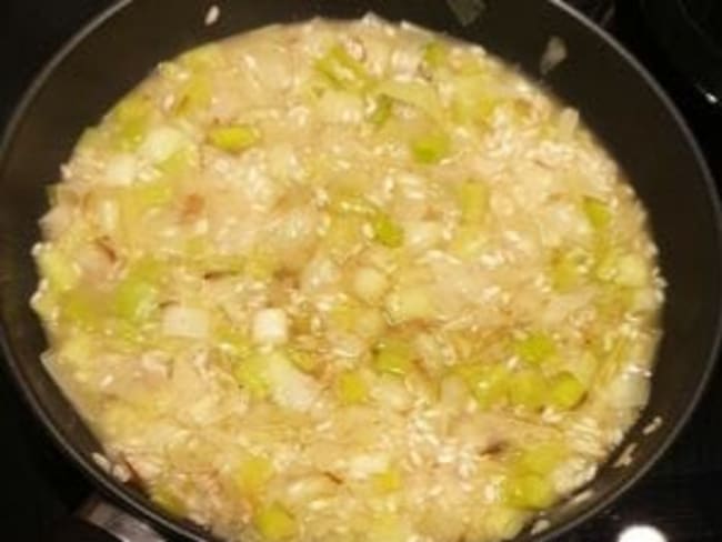 Recette risotto aux poireaux. Un plat chaud Automnal