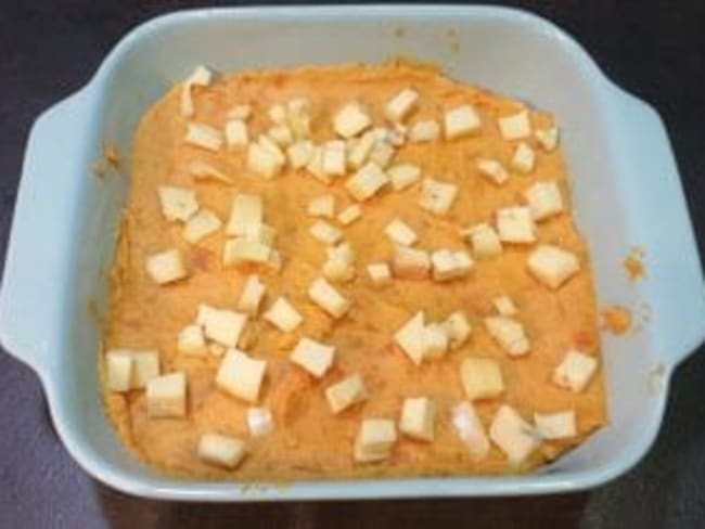 Recette de gratin de patates douces et carottes. Végétarien