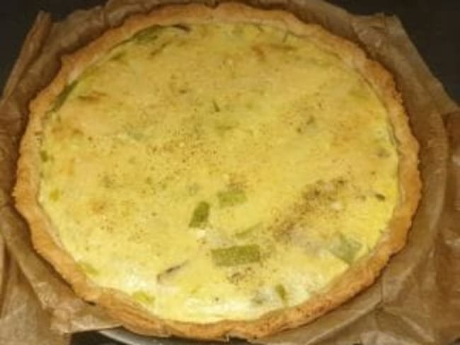 Quiche aux poireaux et champignons