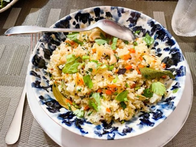 Riz sauté indien aux carottes