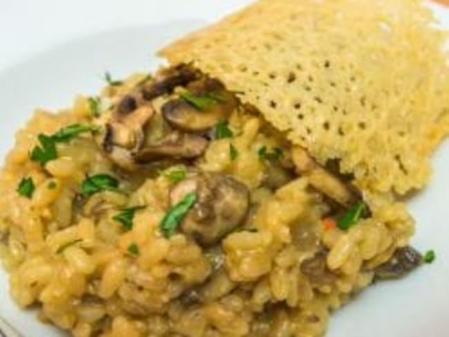 Recette facile de risotto aux champignons de Paris et parmesan !