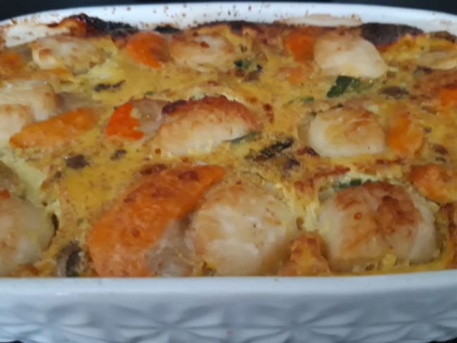 Clafoutis de coquilles Saint-Jacques