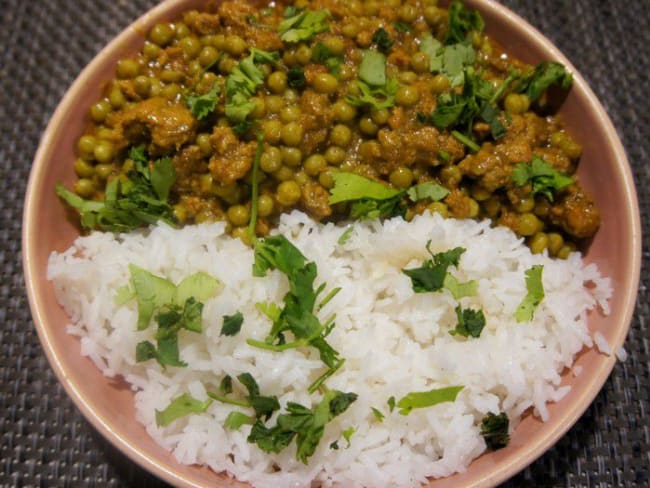 Keema Matar ou Curry d'agneau aux petits pois