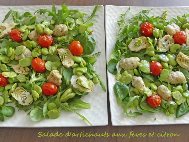 Salade d'artichauts aux fèves et citron