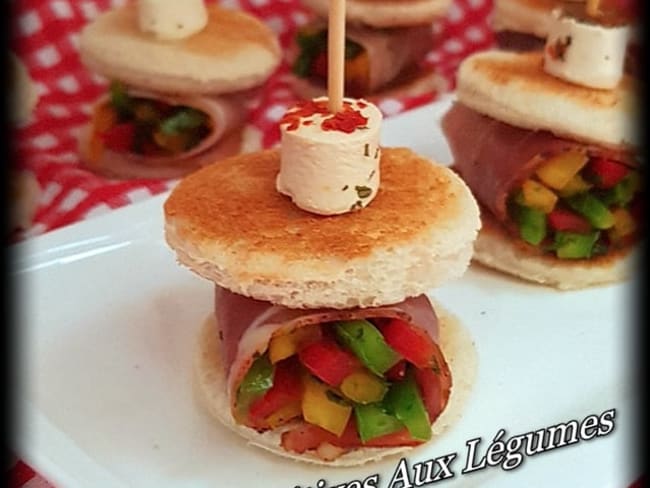 Bouchées apéritives aux légumes et fromage frais