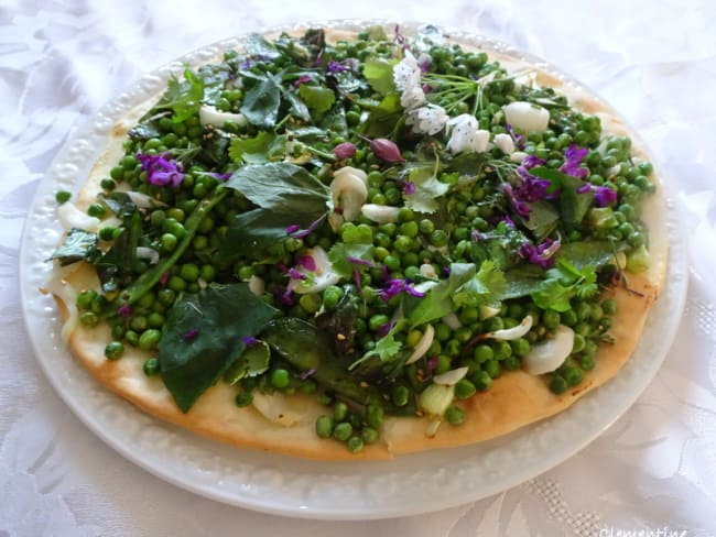 Galette petits pois et pois gourmands