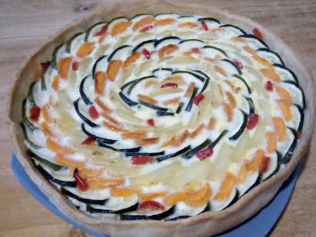 La tarte spirale aux légumes, bœuf haché et mozzarella