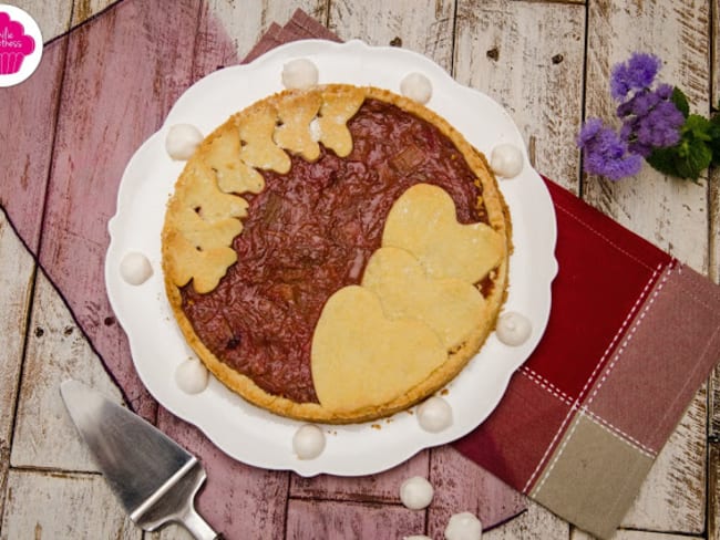 Tarte à la compote de rhubarbe maison