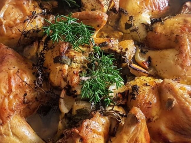 Poulet rôti à l'artichaut de Jérusalem et au citron