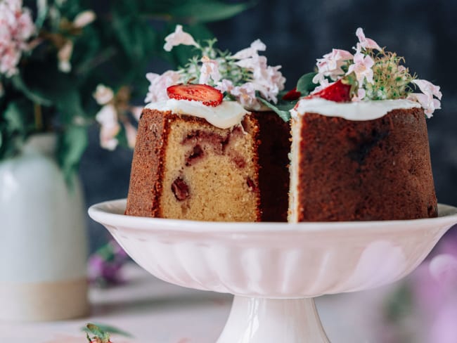 Moelleux chocolat blanc et fraises