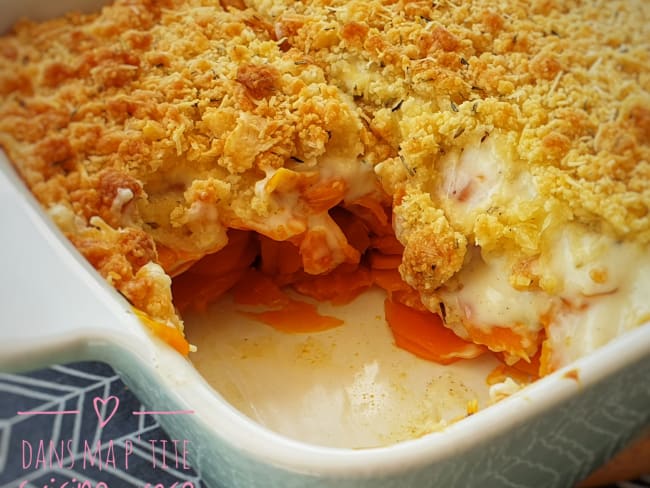 Crumble de carottes au parmesan et au cumin