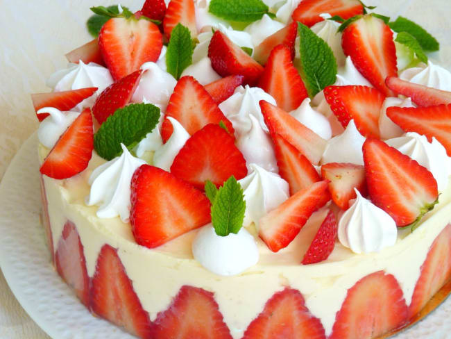 Fraisier mascarpone et fève tonka