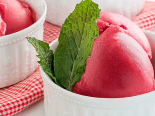 Sorbet framboise facile au thermomix